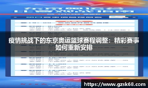 疫情挑战下的东京奥运篮球赛程调整：精彩赛事如何重新安排
